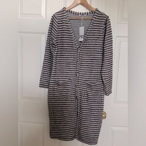 NWT Zara Tweed Button Down Cardigan Dress Textured Women’s Large New with tags